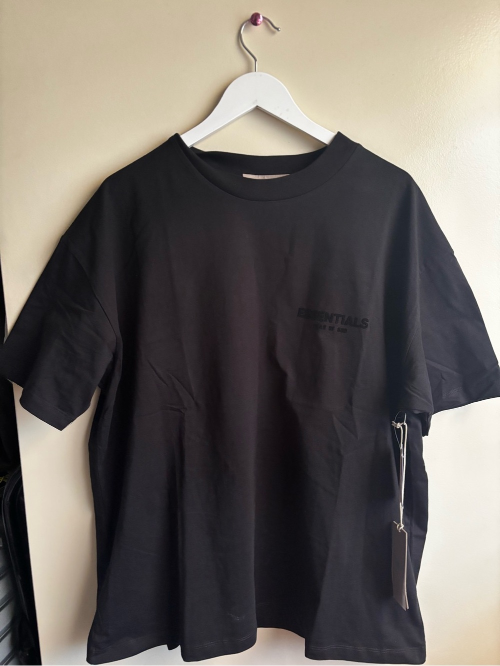 Essentials Black Minimal Logo Short Sleeve Tee